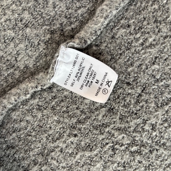 Lush Wool Gray Open Front Long Sweater Coat - Picture 10 of 15